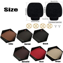 Car Seat Covers Cushion Pad, Breathable Anti-Slip Auto Front Seat Protector Mat with Storage Pocket, Comfortable Front Seat Cushion Cover for Automotive and Office (Coffee)