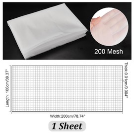 AHANDMAKER Nylon Mesh Filter Cloth, 200 Mesh, White, 78.7 x 39.4 Inch, For Paint, Mechanical Industry, Printing, Home Brewing