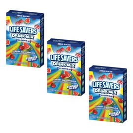 Life Savers Cherry Watermelon Drink Mix - Pack of 3-6 Sticks Per Box - 18 Total Servings - 2 Flavors in 1 - Powdered Drink Mix