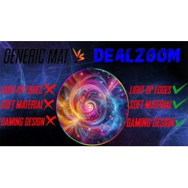 DEALZOOM Gaming Chair Mat Circle RGB Color Light (Neon 47”) - Noise Cancelling, Anti-Slip Gaming Floor Mat – Scratch Resistant Computer Gaming Mat for Gaming Chair – Chair Mat for Hardwood Floor