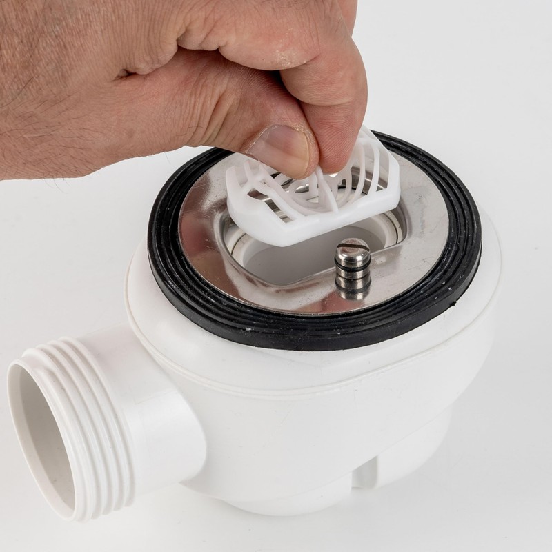 Shower Drain Lid Set with Hair Catcher, Diameter 75 mm,