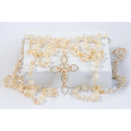 Wedding lasso crystal with Jesus christ and virgen de guadalupe in a Premium gift box - Lazo de bodas de iglesia para novios - lasso for wedding ceremony - wedding lasso catholic set - lazo para bodas