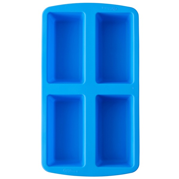 Wilton Easy-Flex Silicone 4-Cavity Mini Loaf Pan for Breads, Cakes, and Meatloaf