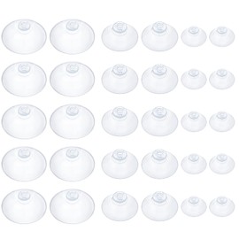 Pawfly 30 Pack Suction Cups for Glass, Small Rubber Suction Cups for Home Kitchen Bathroom Organization Christmas Decoration Window (Assorted Sizes 1.2 & 1.8 & 2.2 Inch)