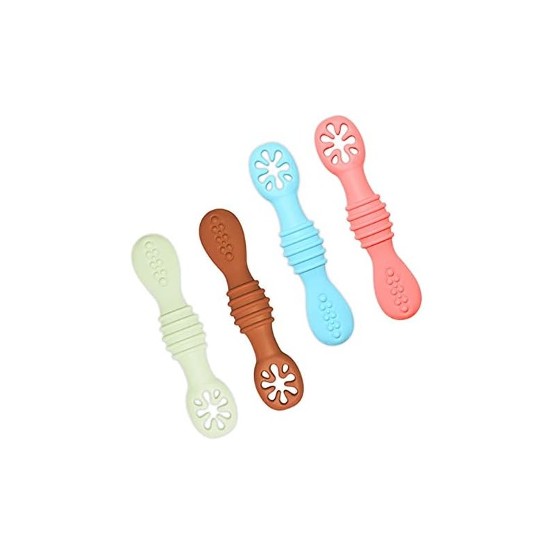 Juego de cucharas para bebé. Ideales para entrenar alimentación independiente.