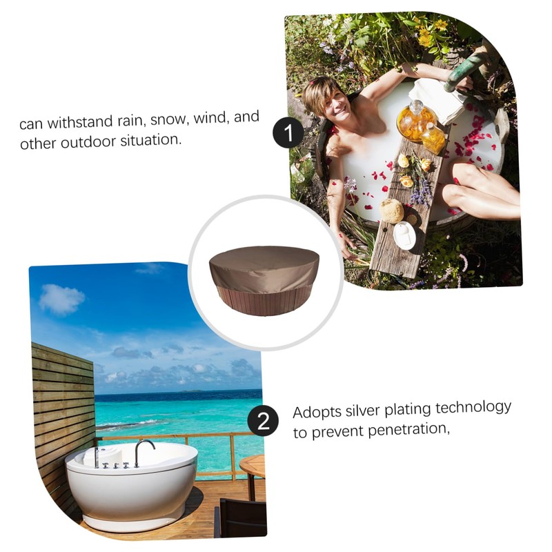 Abaodam 1Pc Round Hot Tub Cover Durable Outdoor Spa Protector