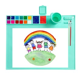 Silicone Painting Mat for Kids, 20”X16” Large Silicone Craft Mat with Cup, Purple Drawing Art Supplies for Jewelry Casting, Creator DIY, Clay and Play Doh, Great Kids Gift