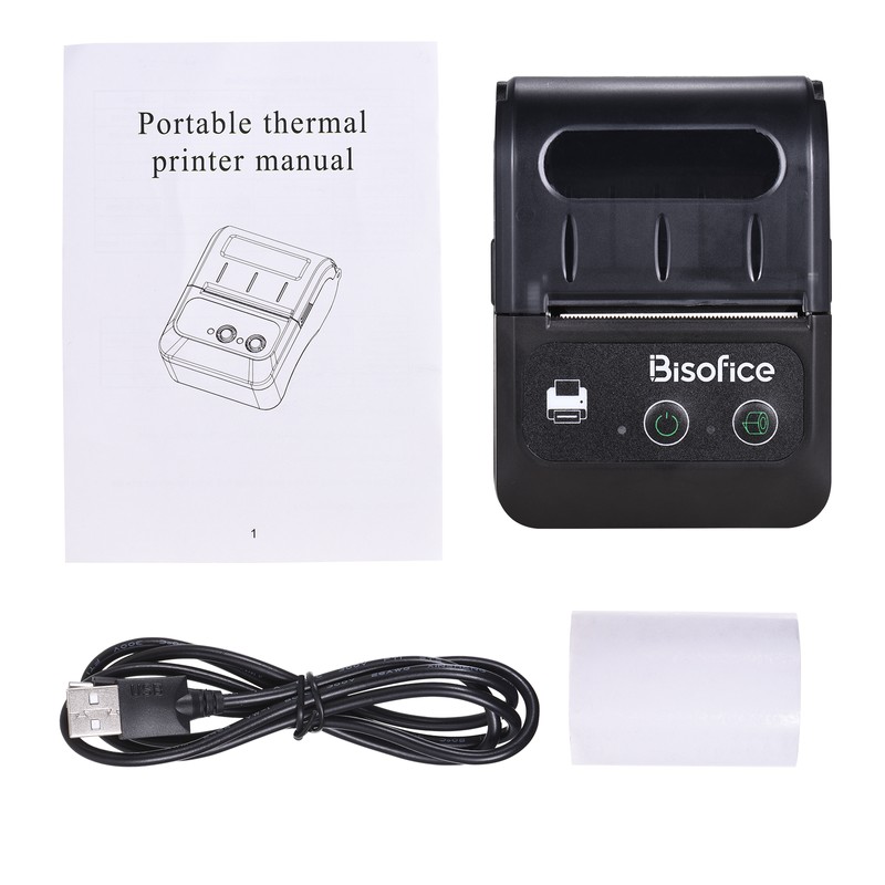 Bisofice Portable Wireless BT 58mm 2 Inch Thermal Receipt Printer