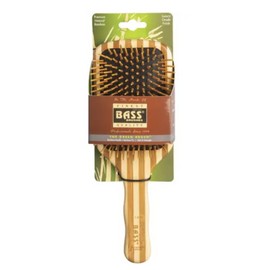 Bass Brushes Bamboo Wood Hair Brush Large Square Paddle 1