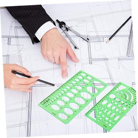 DOITOOL 11pcs Plastic Geometric Stencils Measuring Ruler Set for Architecture Lightweight Drawing Tools for School DIY Projects