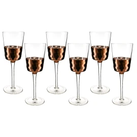 Winebodies Multifaceted Copper and Crystal Wine Glass Set of 6