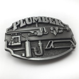 LAXPICOL American Western Cowboy Plumber Tool Belt Buckle For Men Grey Tone