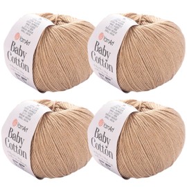 YarnArt - Paquete de 4 hilados de algodón para bebé y verano, 50% algodón, 50% acrílico, 1.7 onzas cada uno, 180.44 yardas/madeja, ideal para proyectos de Amigurumi y ganchillo (405)