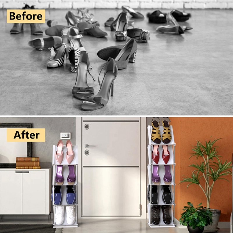 KOCASO Vertical Shoe Rack, 8 Tier Vertical Narrow Tall Shoe