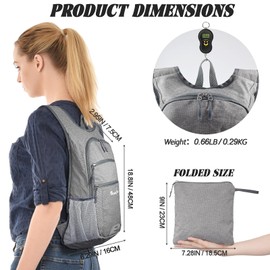 Seektop 20L Hiking Backpack Ultra Lightweight Waterproof Travel Backpack Packable Small Backpack Outdoor Foldable Day Pack, Grey, Daily Fashion