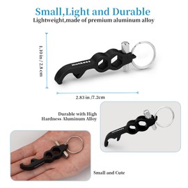 munkees Hexagonal tool Bottle Opener Keychain 2 Pack Aluminium Key Beer Opener, Outdoor Travel Accessories Black