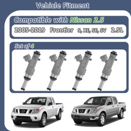 16600-EA00A Naturally Aspirated 2.5L Fuel Injectors,Compatible with/Nissan 2.5 Frontier 2005-2019 |12 Holes| |4 PC Set|