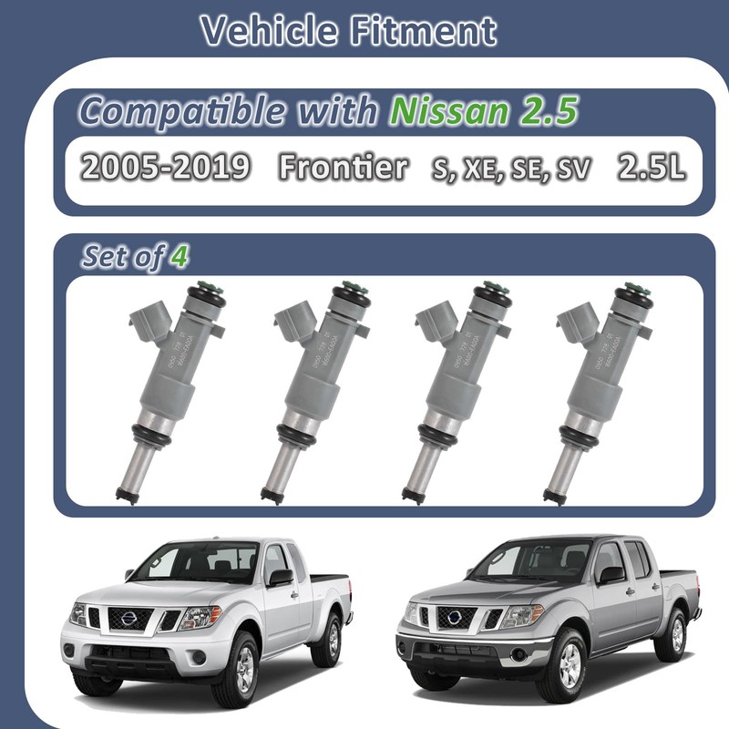 16600-EA00A Naturally Aspirated 2.5L Fuel Injectors,Compatible with/Nissan 2.5 Frontier 2005-2019