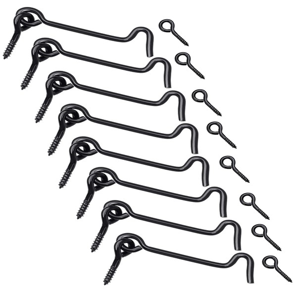 8PCS Barn Door Latch, Window Windproof Hook, Cabin Hook and