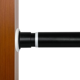 Ginbel Direct Tension Curtain Rod 122 to 157 Inches (10.2 to 13 ft), 1.26" Diameter Spring Adjustable Heavy Duty Long Large Curtains Pole for Windows Door Bathroom Patio Outdoor No Drilling, Black