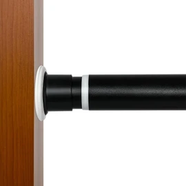 Ginbel Direct Tension Curtain Rod 122 to 157 Inches (10.2 to 13 ft), 1.26" Diameter Spring Adjustable Heavy Duty Long Large Curtains Pole for Windows Door Bathroom Patio Outdoor No Drilling, Black