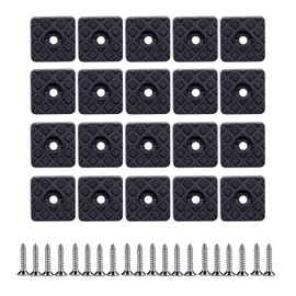 20 Pcs Non-Slip Rubber Feet,Rubber Furniture Pads,23mm Square Rubber Chair Leg Floor Protectors with Screws,Non Slip Non Scratch Pads for Garden Furniture Chairs,Wood Floor Protector Pads(Black)