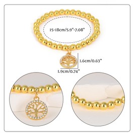 JJDreams Elegant Gold Plated Tree of Life Bracelet Bangle with Crystal Accents Gift for Women Friend, Stainless Steel