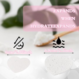 Pack of 60 White Heart Face Sponge for Cleaning and Exfoliating Compressed Face Sponges Natural Reusable Makeup Sponge for Deep Cleaning and Makeup Remover