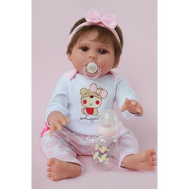 Kaydora Realistic Reborn Baby Dolls - 18 Inch Real Life Baby Girl, Toddler Doll with Full Body Vinyl, Newborn Lifelike Weighted Doll for Ages 3+ Gift