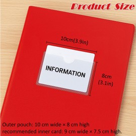 10x8cm Self-Adhesive Index Card Pockets Clear Plastic Sticky Back Label Holders Peel and Stick Card Sleeves for Organizing Binders, Folders, Boxes, Shelves Pack of 30
