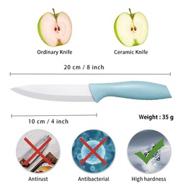 3 PCS Colorful Knivies Set, 4 Inch Ceramic knife 3 PCS Knives with Zirconia Blade and Sheath Covers,use for meat fruit vegetable and bread (green blue and pink)