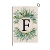 wyooxoo Monogram Letter F Floral Garden Flag 12x18 Inch Double