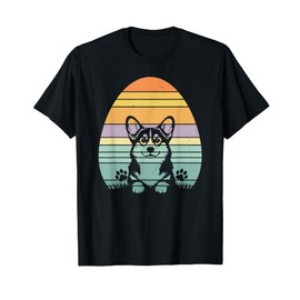 Retro Easter Egg Corgi Easter Day Womens Mens Kids T-Shirt