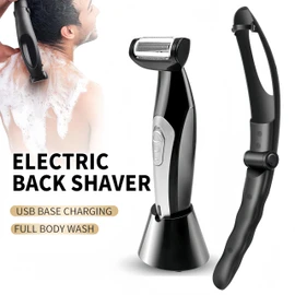 Bewinner Multi-fuctional Chest Back Shavers for Men, Wet Dry Use Back Razor, Extreme Reach Removable Handle Power Burst Manscaped Shavers for Men‘s Daily Care