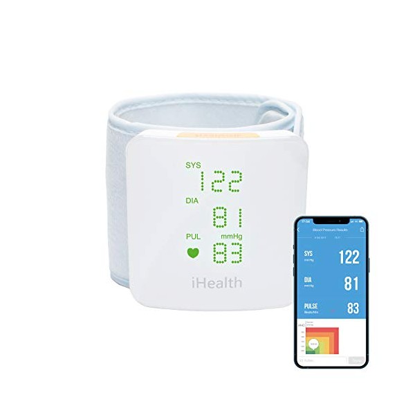 iHealth VIEW BP7S Smart Wrist Blood Pressure Monitor with Display, White