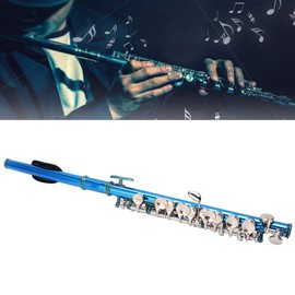 Piccolo Cupronichel Flute, Piccolo Flute Cupronickel Blue +E Key French 6 Holes Piccolos Key Instrument for Beginner
