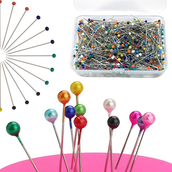 500 Pcs Dressmaking Pi ns, Glass Head Pins With Sharp