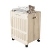 LiveGlow 50L Foldable Laundry Basket with Wheels,Short Laundry Hamper with