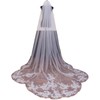 Wedding Veil Lace Flower Leaves 1 Tier Bridal Veils Cathedral