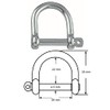 Versandbox24 Pack of 10 Round Shackles 5 mm Stainless Steel