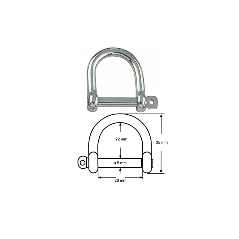 Versandbox24 Pack of 10 Round Shackles 5 mm Stainless Steel