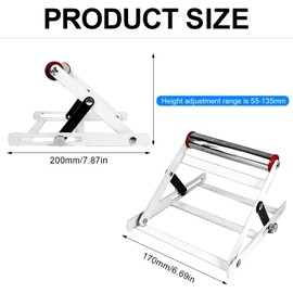 Adjustable Support Frame for Cutting Machines, 170 × 200 mm Foldable Table Saw Stand, 55-135 mm Supports Height Adjustable, for Industrial, Agriculture, Wood Industry