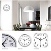 Wall Clock 12 Inch Metal Frame Glass Cover Non-ticking Number