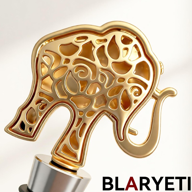 BLARYETI Elephant Wine Stopper, Lucky Trunk Up Animal Wine Bottle