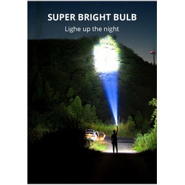 GEARGADGET Super Bright LED Torch Flashlight Tactical Camping Outdoor Lamp USB Rechargeable