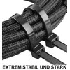 Akyandoo Pack of 100 Cable Ties Black White Strong Nylon