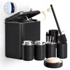 InnJoey 7-Piece Black Bathroom Set with Suction Wall Trash Can