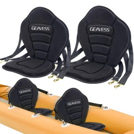 GEAVESS Kayak Seat 2 Pack, Universal Adjustable Kayak Seat with Back Support, Kayak Replacement Seat, Detachable Paddle Board Seat Fishing Boat Seat for Kayaking, Sup and Canoe