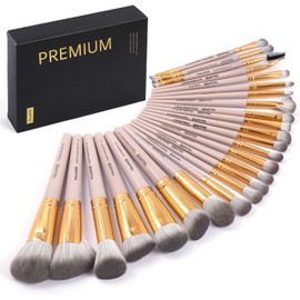 MAANGE Brochas para Maquillaje Profesional 25 Piezas Set de Brochas Maquillaje Kabuki Sombra de Ojos Brocha Maquillaje con Caja de Regalo Gran Aplicación Suaves y Cruelty Free (Rosa)