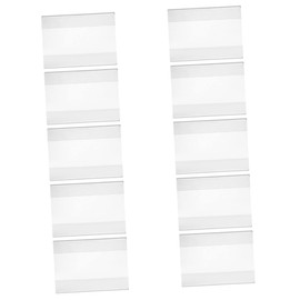 Baluue Acrylic Sign Holders 10Pcs Clip On Label Holders Versatile Store Tag Stands for Labels